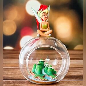 Tinkerbell Glass Globe Sketchbook Ornament 2017 Great Condition